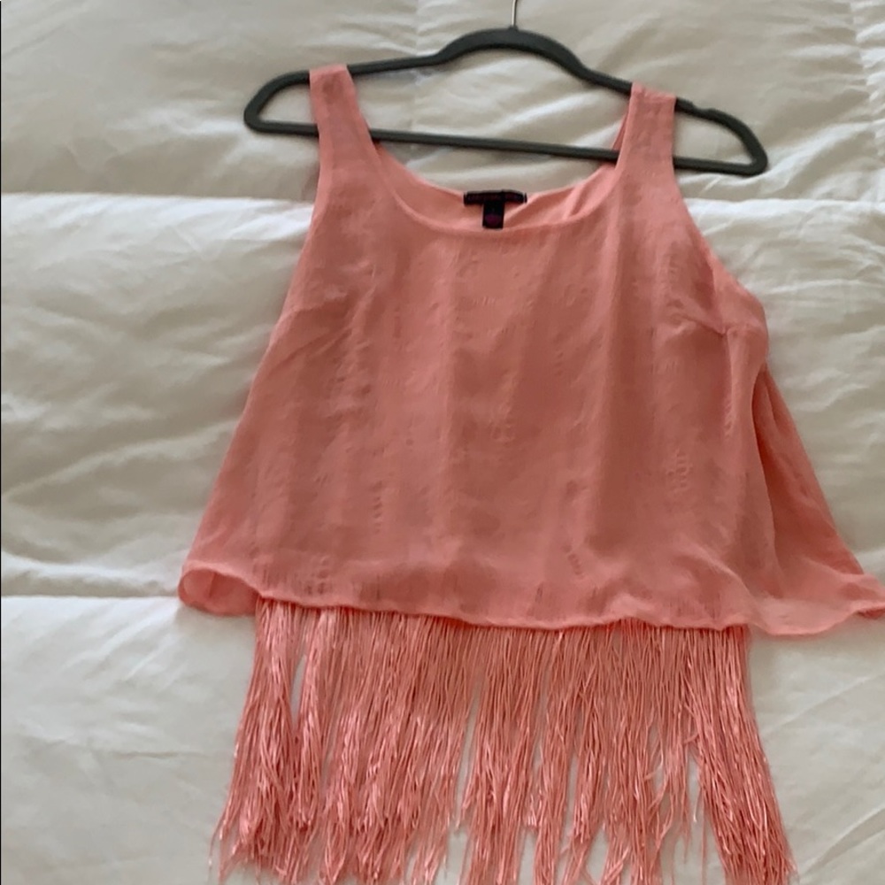 Material girl pink fringed tank
